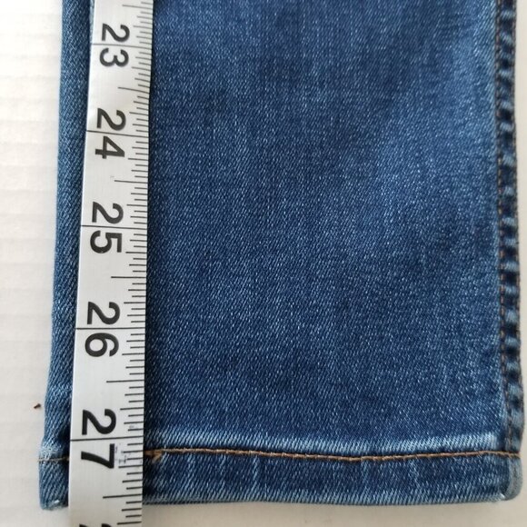 Madewell 10" Size 28 High-Rise Skinny Jeans Denim Hayes Dark Wash Whiskering - Picture 15 of 15